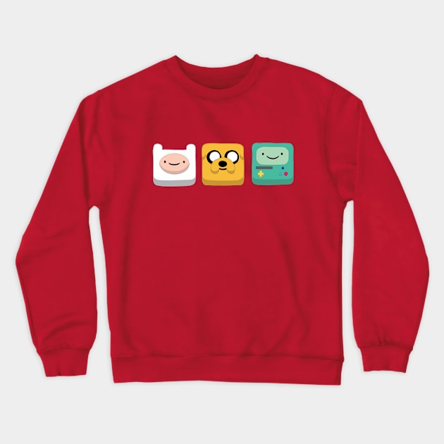 Jake, Finn and Bmo Crewneck Sweatshirt by valentinahramov